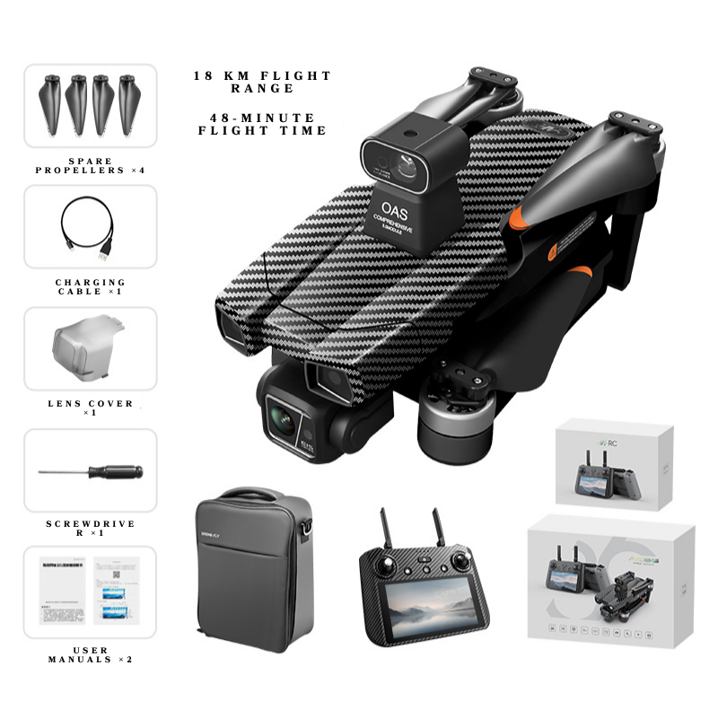 AE86 Pro Max+ 4K GPS Drone with 7-inch HD Screen Remote, 6.5KM Digital FPV & 3-Axis Brushless Gimbal - 45 Min Flight